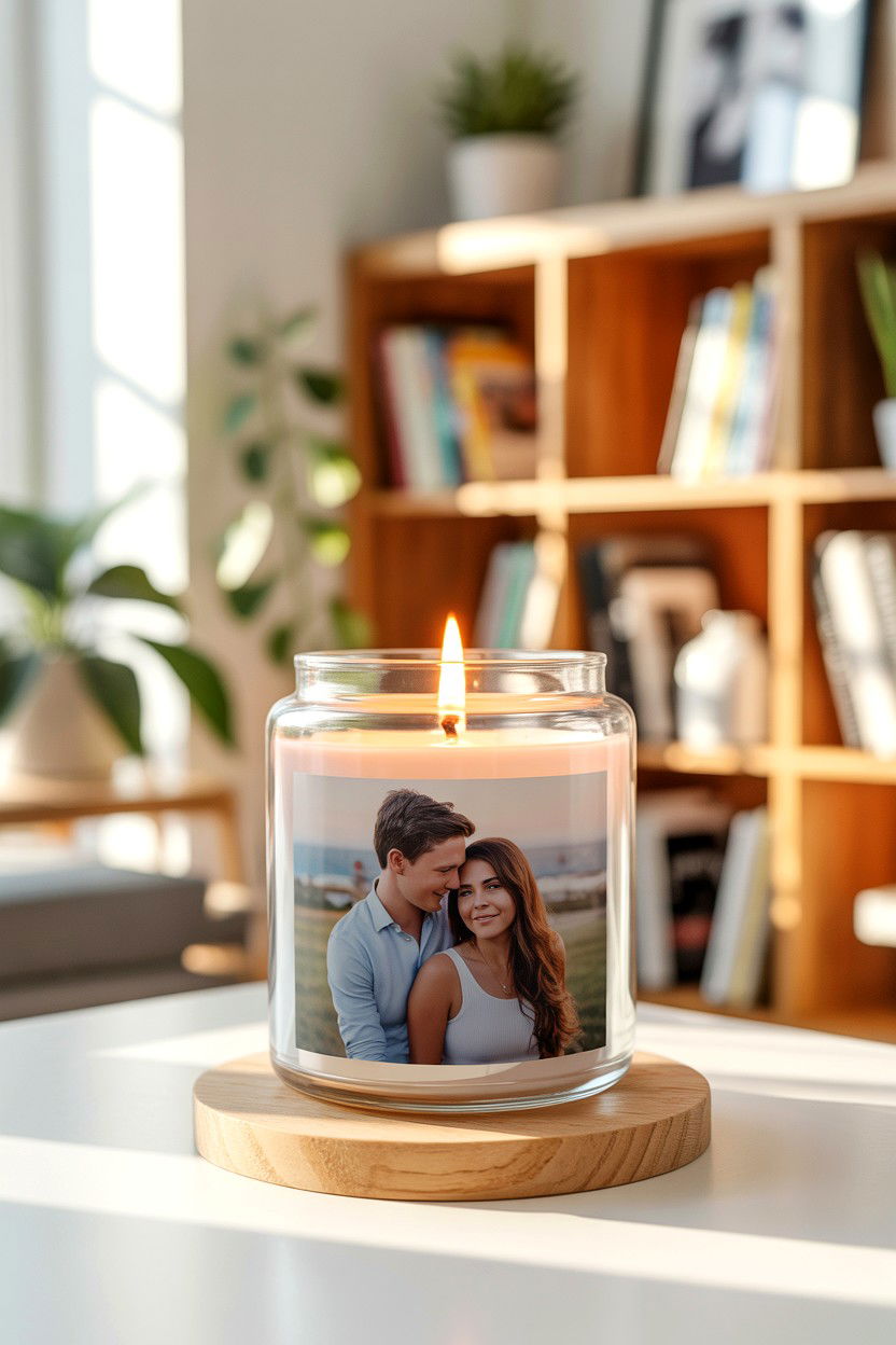 Custom Photo Candle - 25 Candle Valentine's Day Gifts for Her