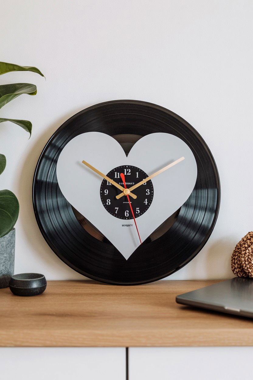 Custom Record Clock - 25 Valentine's Day Playlist Gift Ideas
