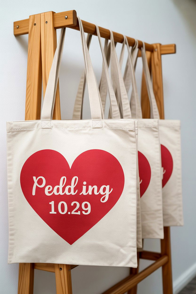 Custom Tote Bags - 25 Valentine's Day Wedding Favor Ideas