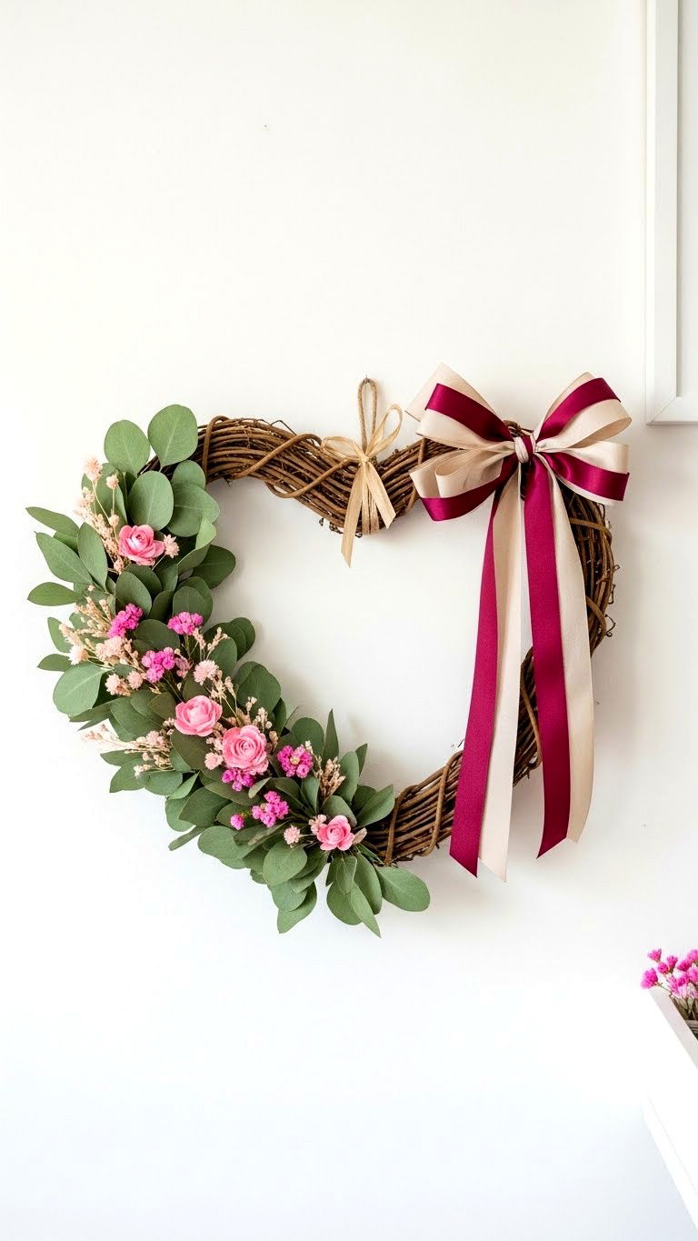 DIY Heart Wreath - 25 valentine's day ideas