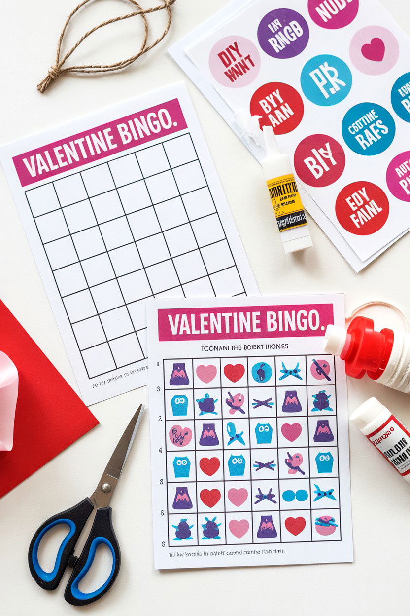 DIY Valentine Bingo Kit - 25 Valentine's Day Bingo Ideas