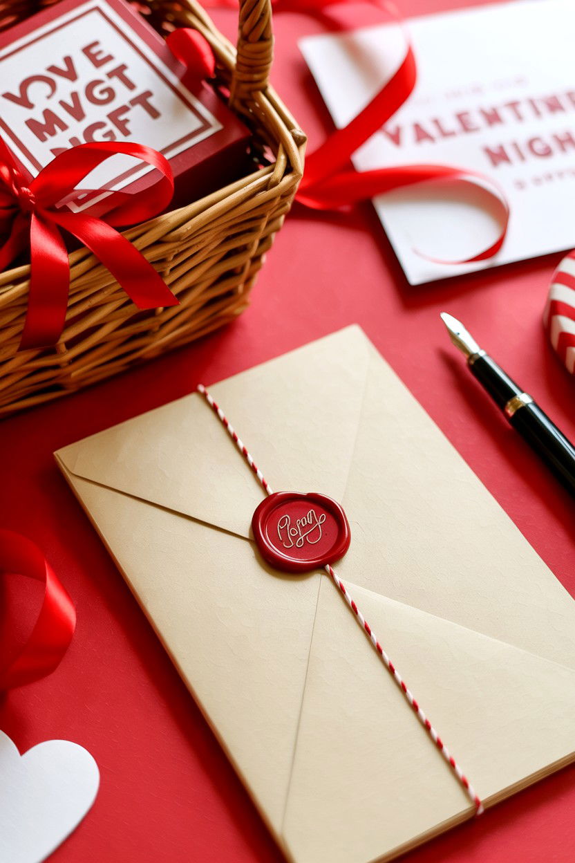 DIY love letter writing kit - 25 Valentine's Day Movie Night Gift Basket Ideas