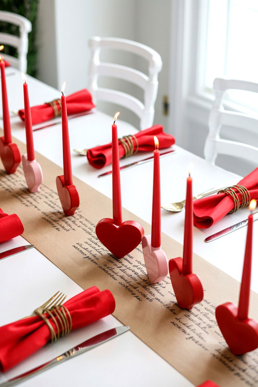 DIY valentine table decor - 25 Valentine's Day Table Setting Ideas