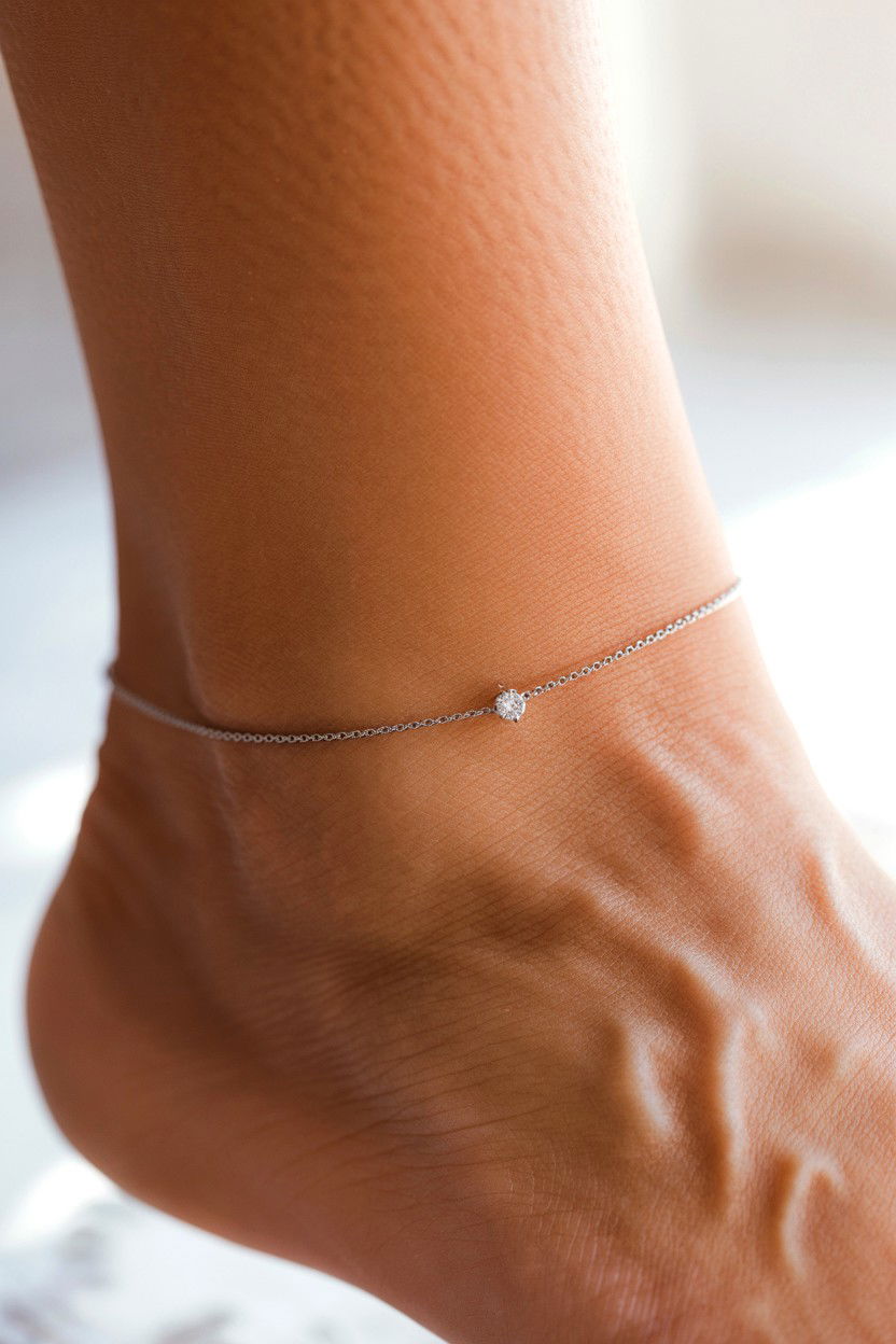 Dainty Diamond Anklet - 25 Valentine's Day Anklet Ideas