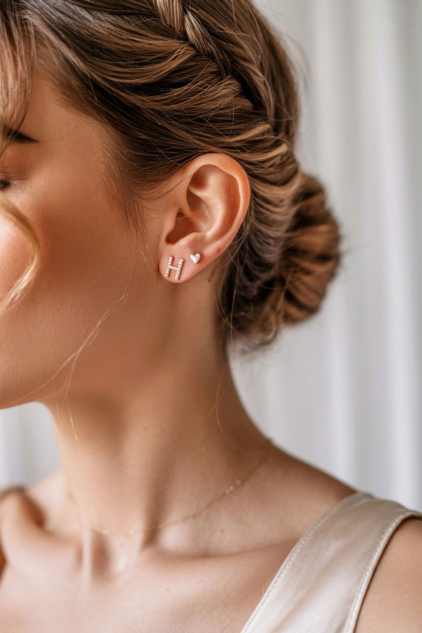 Dainty Initial Studs - 25 Valentine's Day Initial Jewelry Ideas