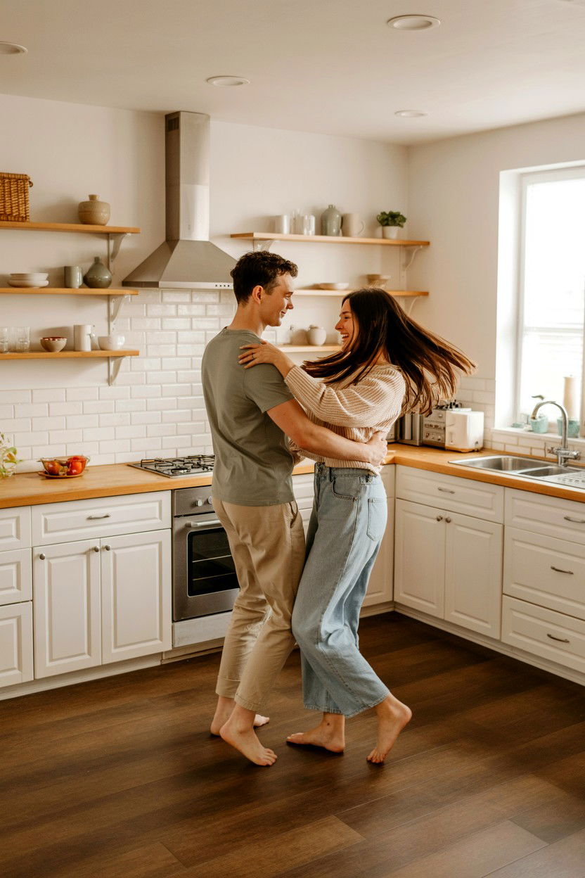 Dancing In Kitchen - 25 Valentine's Day Candid Photo Ideas