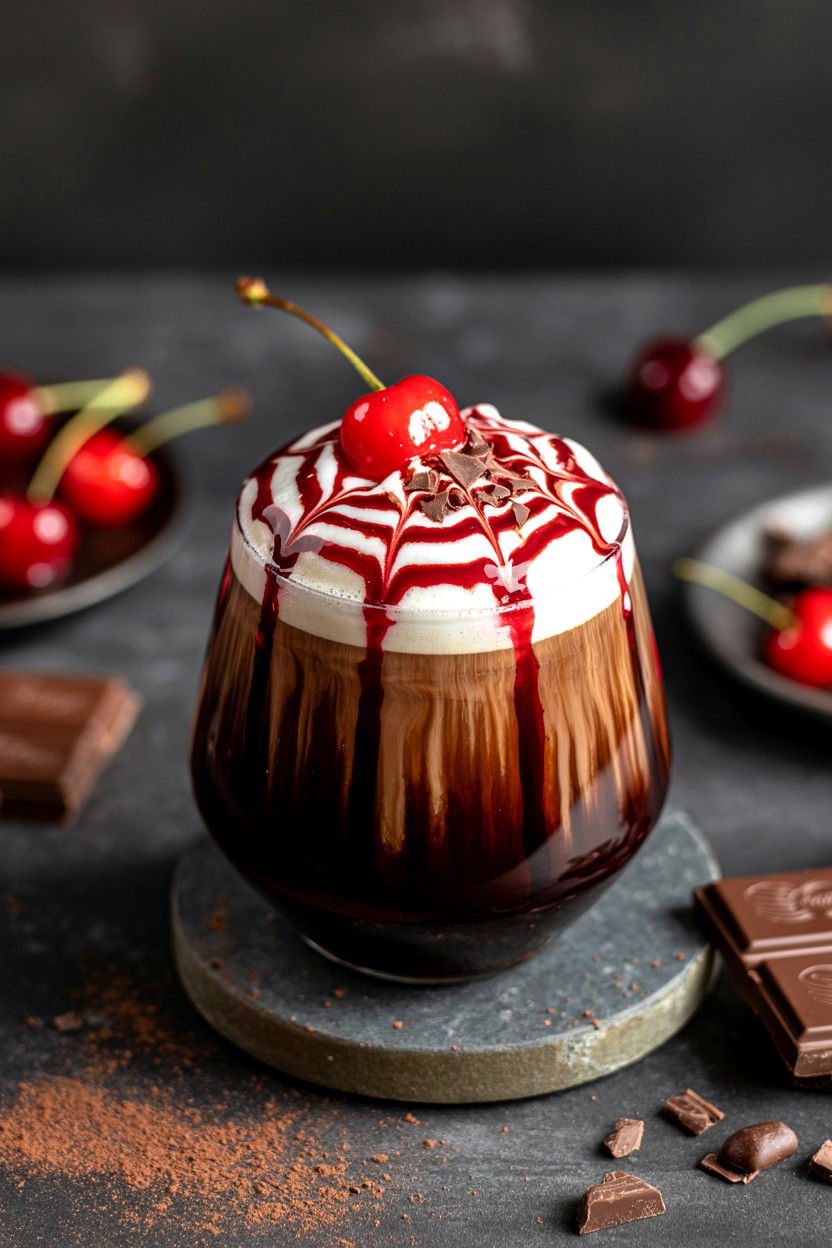 Dark Chocolate Cherry Latte - 25 Valentine's Day Latte Ideas