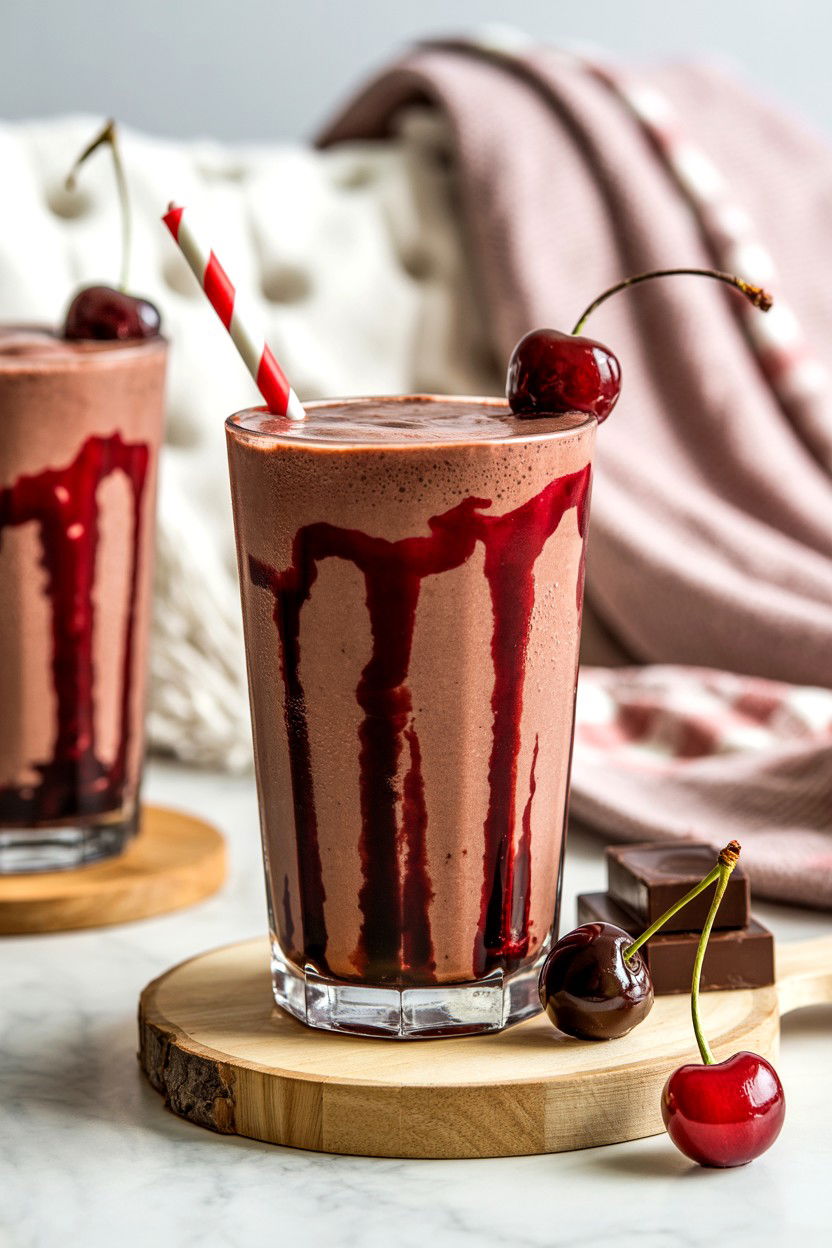 Dark Chocolate Cherry Smoothie - 25 Valentine's Day Smoothie Recipes