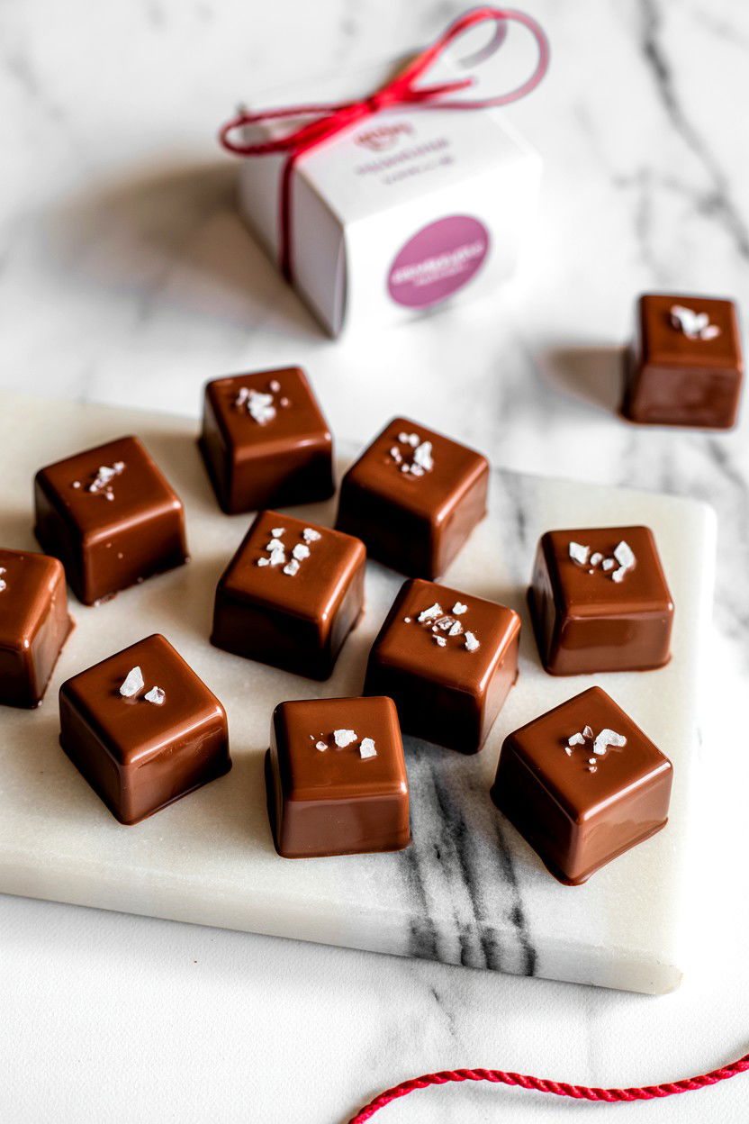 Dark Chocolate Sea Salt Caramels - 25 Valentine's Day Gourmet Gift Basket Ideas