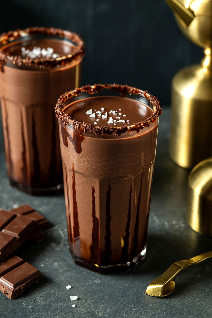 Dark Chocolate Sea Salt Milkshake - 25 Valentine's Day Milkshake Ideas