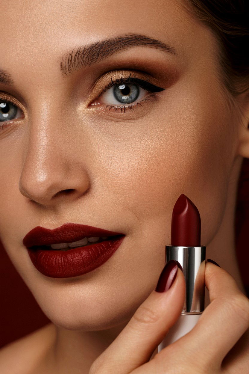 Dark Red Lipstick - 25 Red Lip Valentine's Day Looks