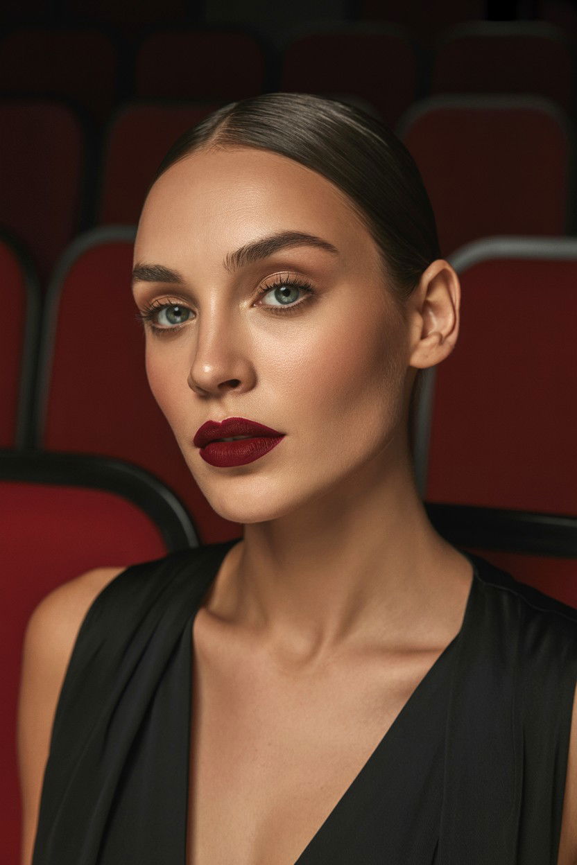 Dark Red Lipstick - 25 Bold Valentine's Day Makeup Ideas