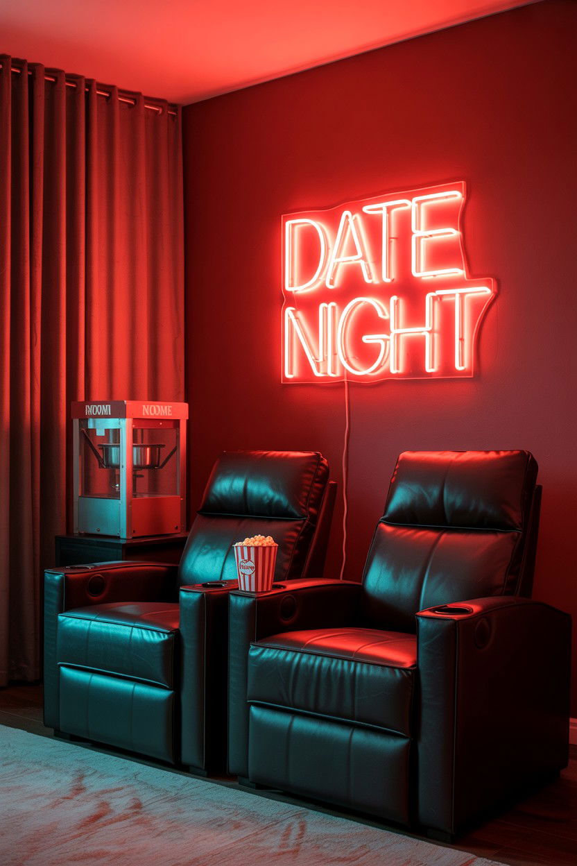 Date Night Neon Sign - 25 Valentine's Day Neon Sign Ideas