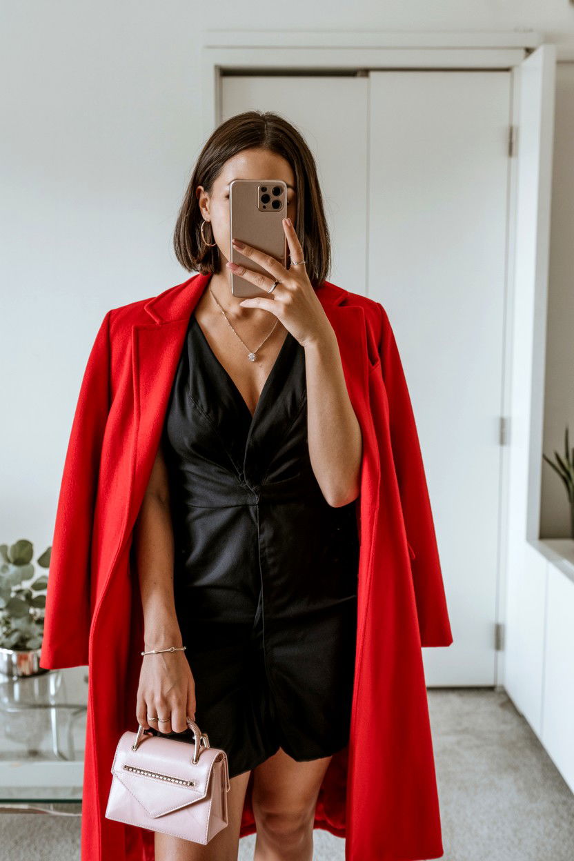 Date Night Outfit Mirror Selfie - 25 Valentine's Day Mirror Selfie Ideas