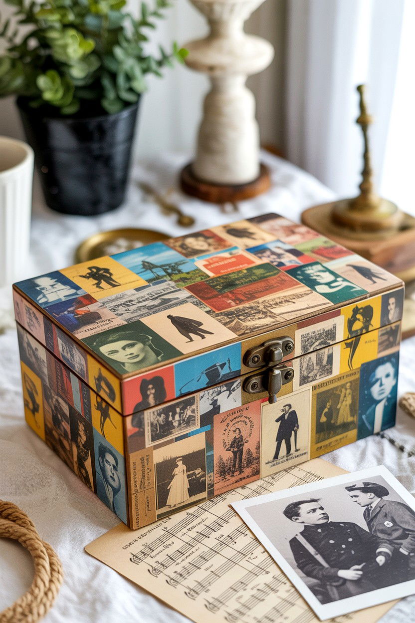 Decoupage art box - 25 Valentine's Day Memory Box Ideas