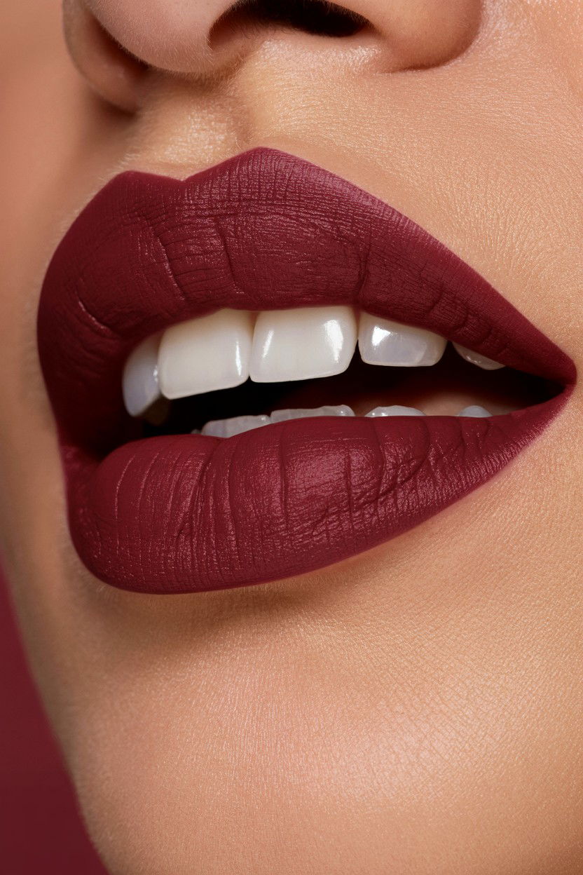 Deep Burgundy Lipstick - 25 Valentine's Day Lip Looks