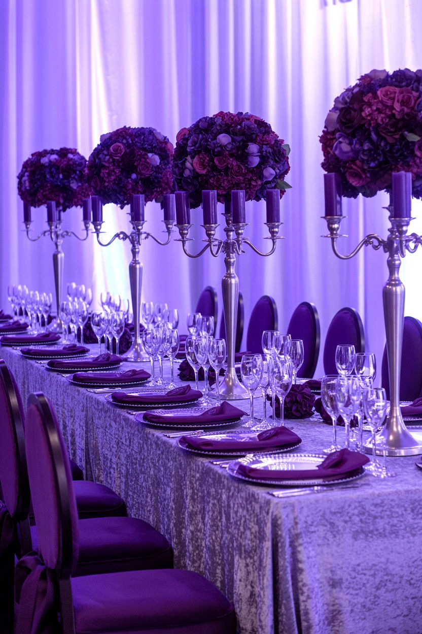 Deep Purple and Silver Wedding - 25 Valentine's Day Wedding Color Ideas