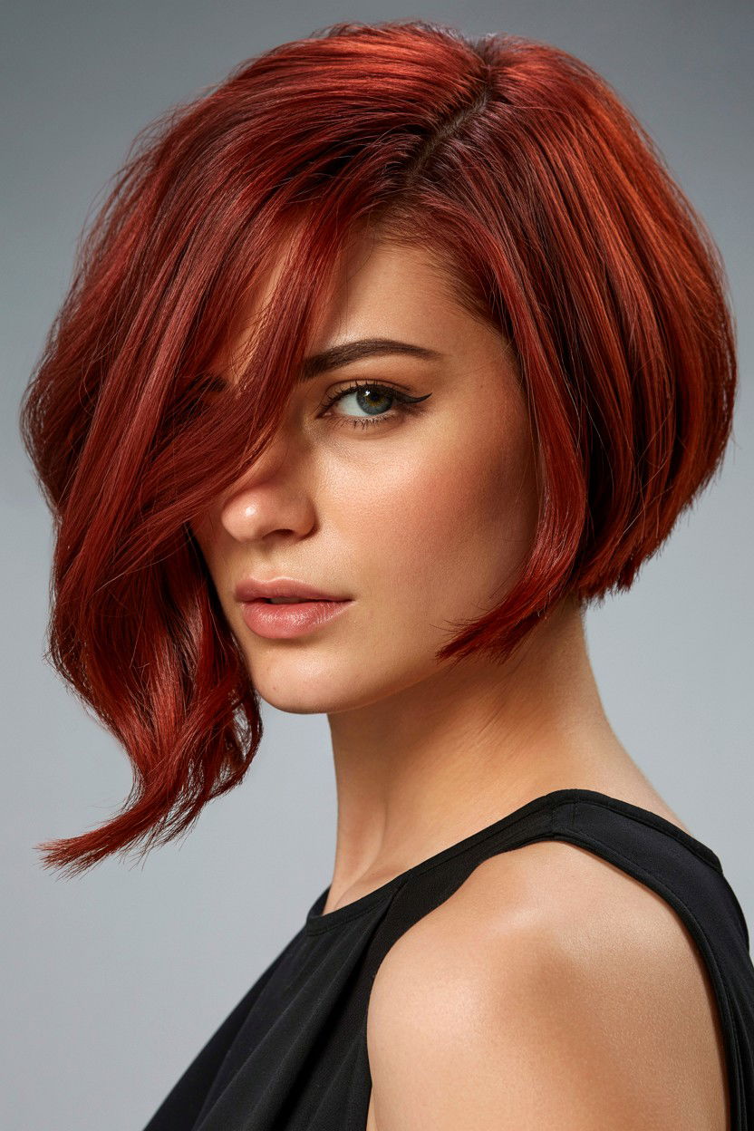 Deep Side Part Bob - 25 Valentine's Day Short Hair Ideas