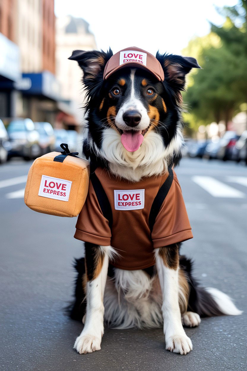 Delivery driver pet outfit - 25 Valentine's Day Pet Costume Ideas