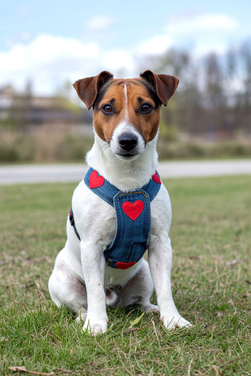 Denim Heart Dog Harness - 25 Valentine's Day Pet Harness Ideas