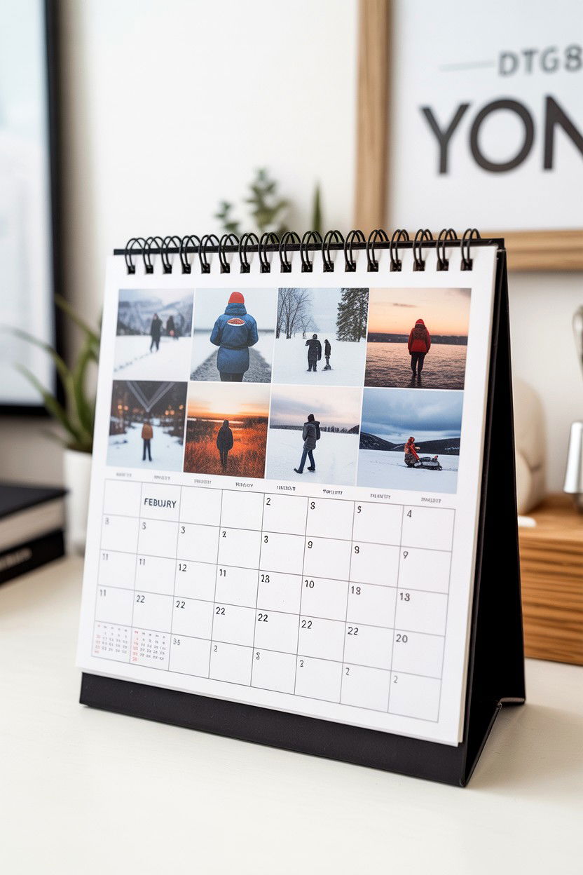 Desktop Calendar Photo Grid - 25 Valentine's Day Photo Collage Ideas