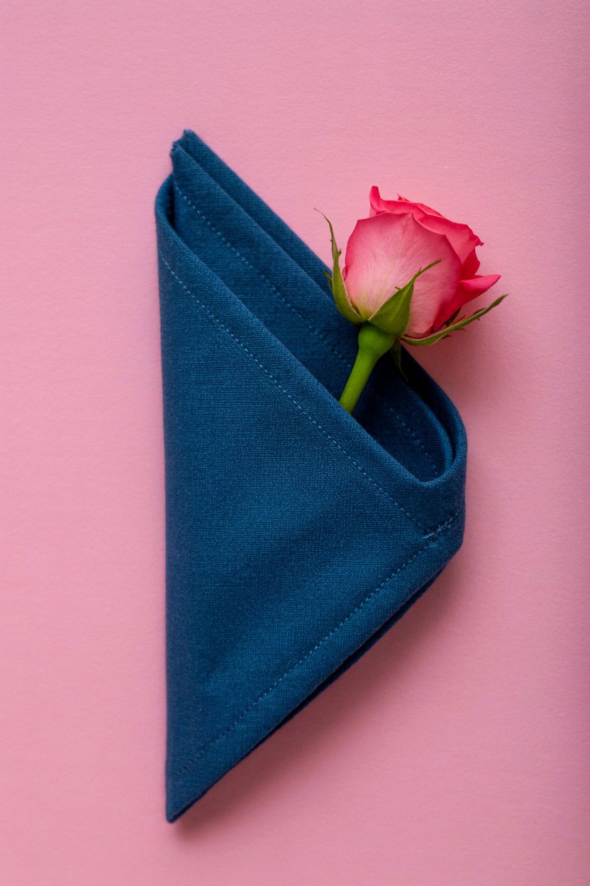 Diagonal Pocket Napkin - 25 Valentine's Day Napkin Folding Ideas