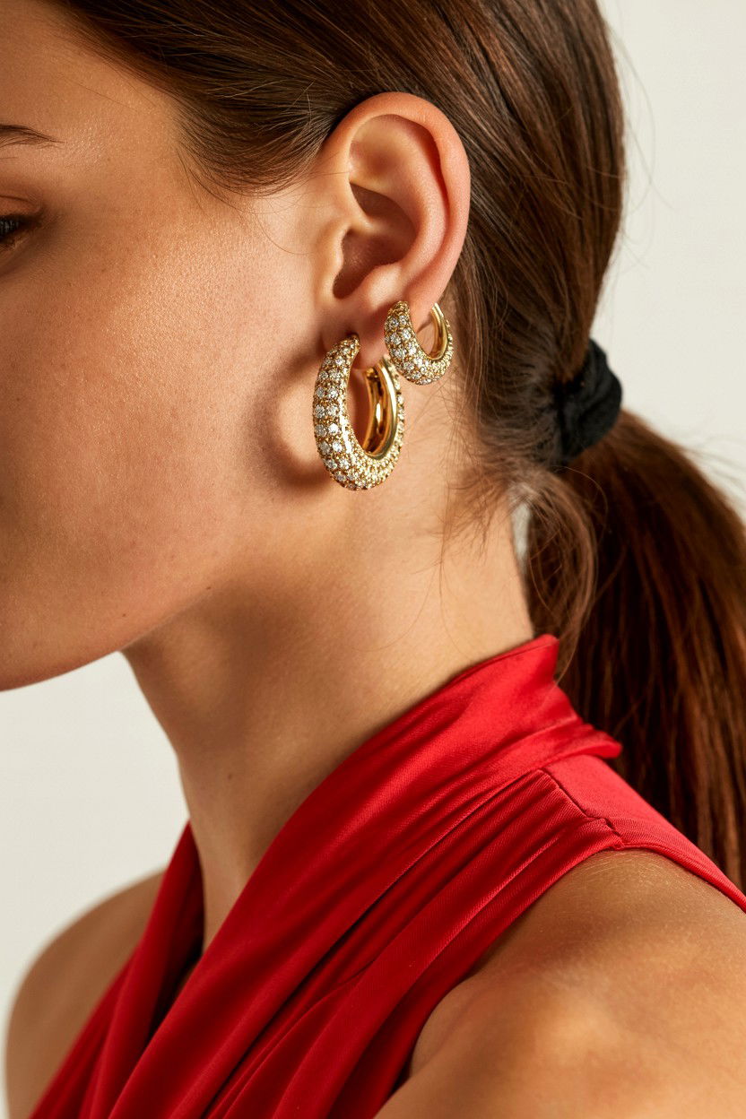 Diamond Hoop Earrings - 25 Valentine's Day Jewelry Gift Ideas