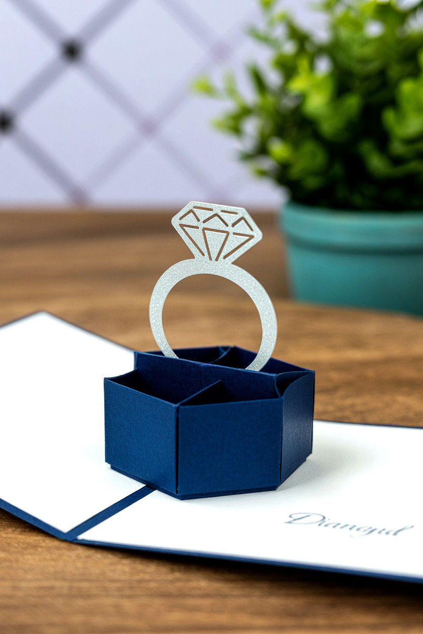 Diamond Ring Box - 25 Pop Up Valentine's Day Card Ideas