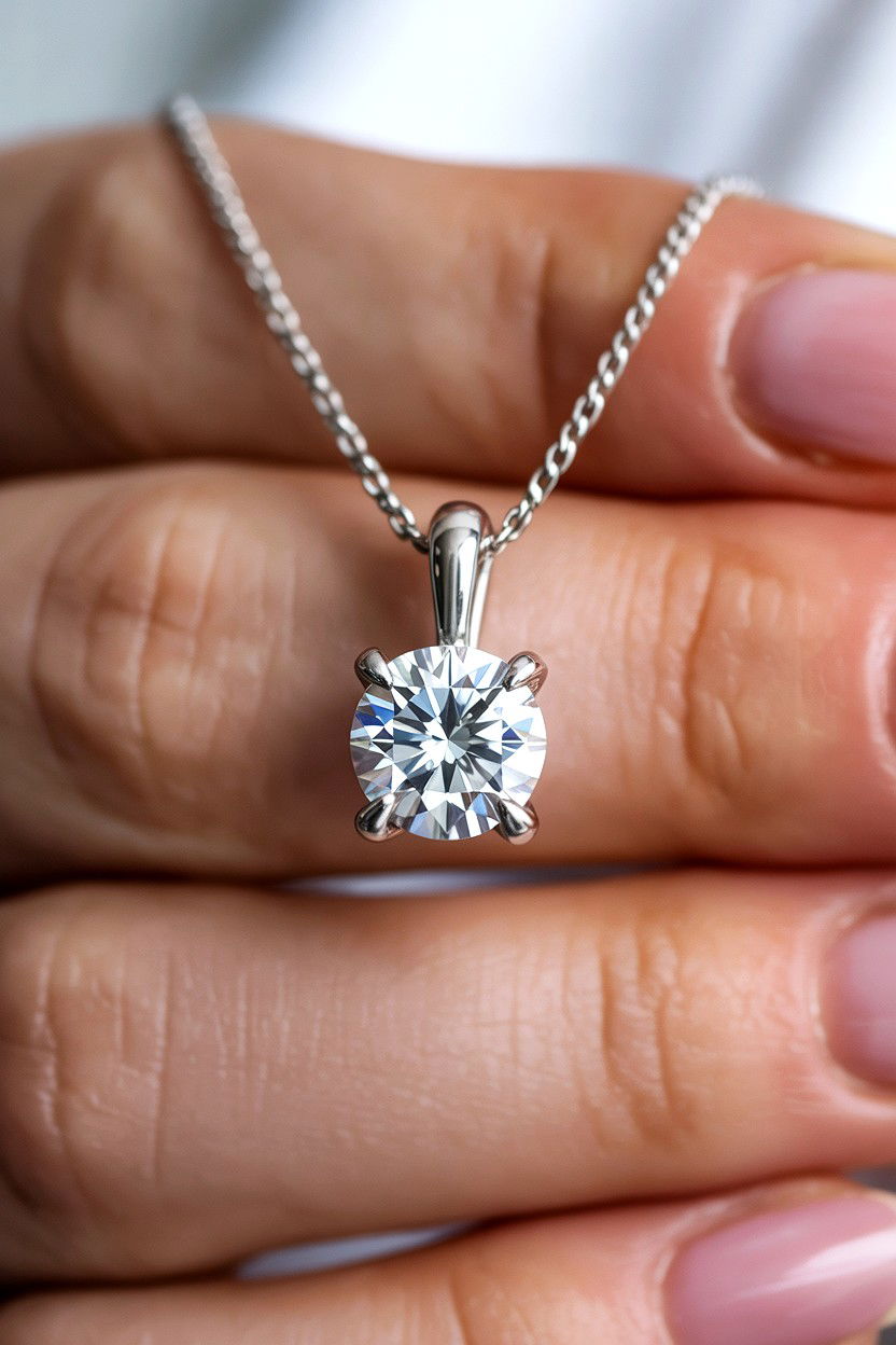 Diamond Solitaire Pendant - 25 Valentine's Day Pendant Ideas