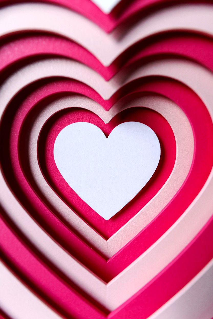 Die Cut Heart Card - 25 Layered Valentine's Day Card Ideas