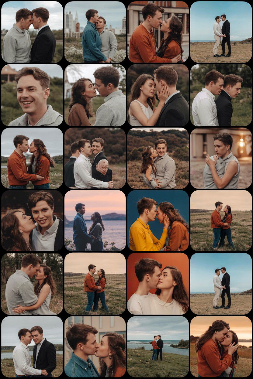 Digital Couple Grid - 25 Valentine's Day Photo Collage Ideas
