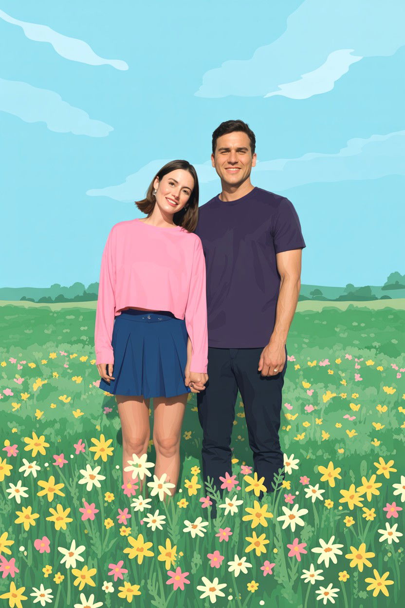 Digital Portrait Of Couple - 25 Long Distance Valentine's Day Photo Ideas