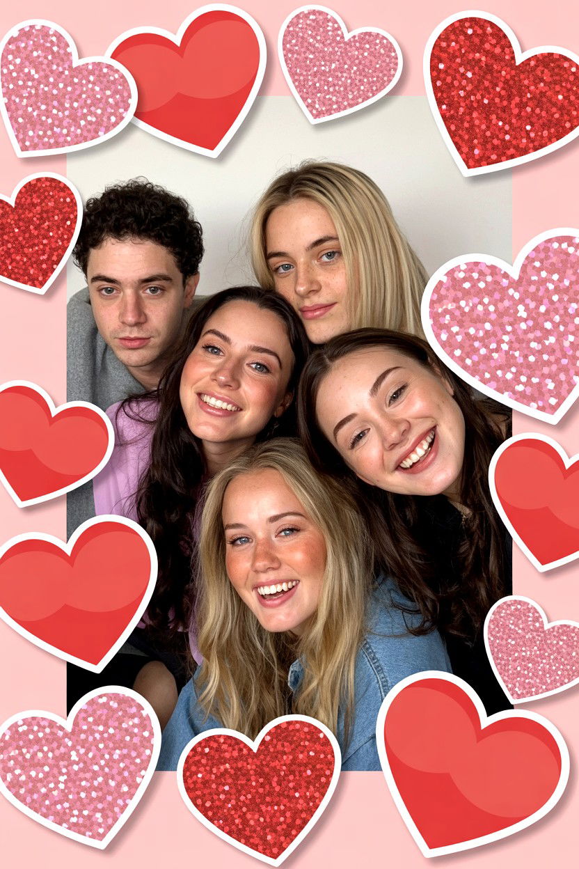Digital heart stickers - 25 Valentine's Day Photo Editing Ideas