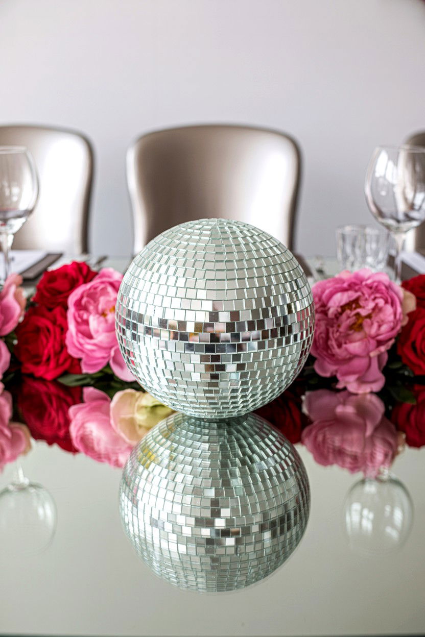 Disco Ball Centerpiece - 25 Maximalist Valentine's Day Ideas