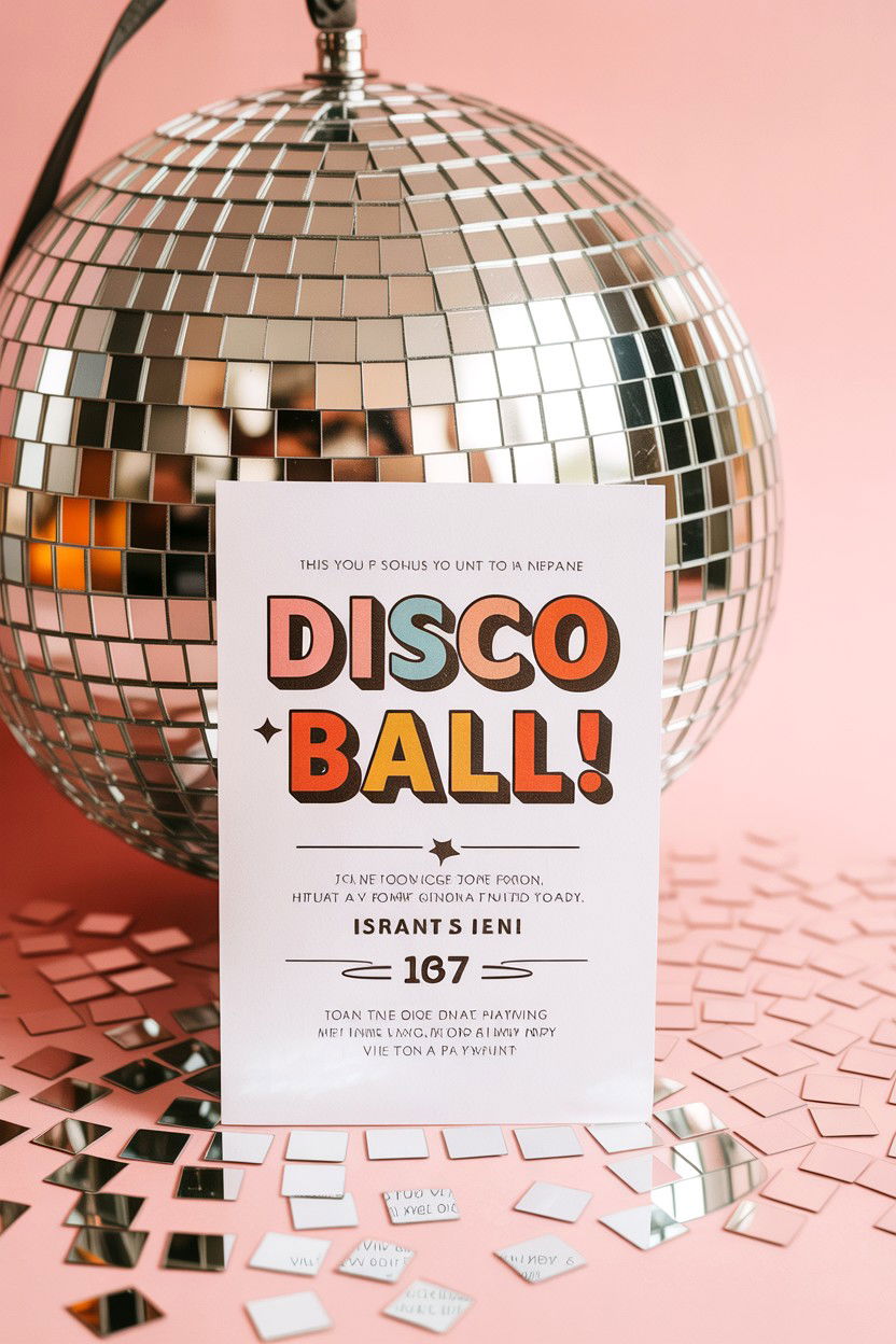 Disco ball party invite - 25 Valentine's Day Party Invitation Ideas
