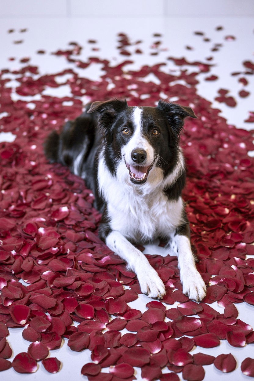 Dog In Rose Petals - 25 Valentine's Day Pet Portrait Ideas