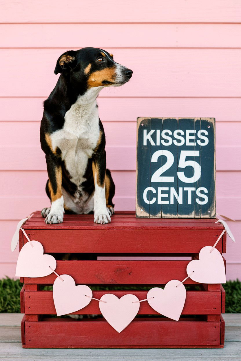 Dog Kissing Booth - 25 Valentine's Day Pet Photoshoot Ideas