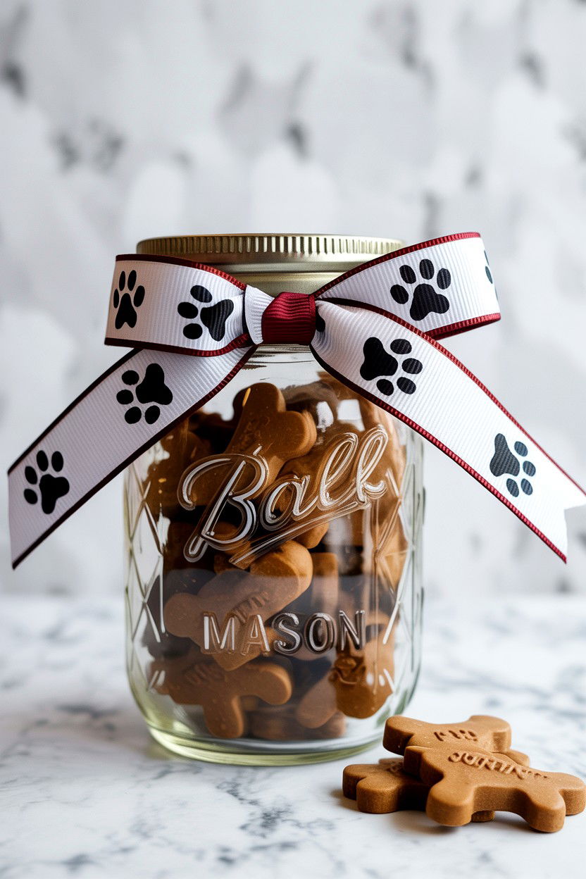 Dog Treat Mason Jar - 25 Valentine's Day Mason Jar Gift Ideas