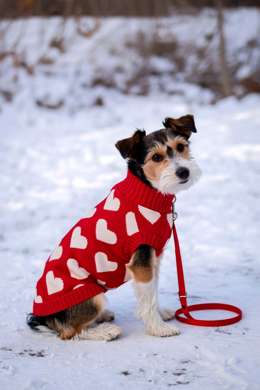 Dog heart sweater - 25 Valentine's Day Ideas for Dogs
