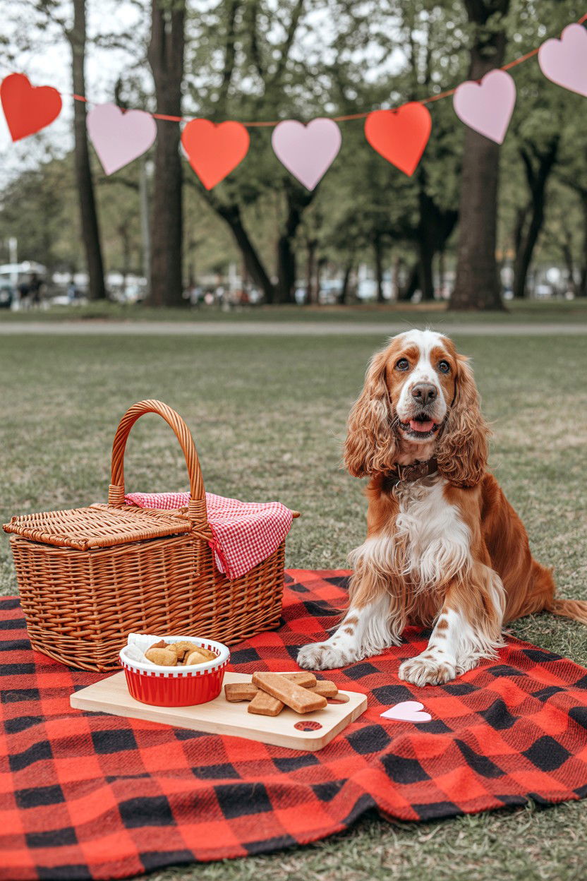 Dog picnic in park - 25 Valentine's Day Ideas for Dogs
