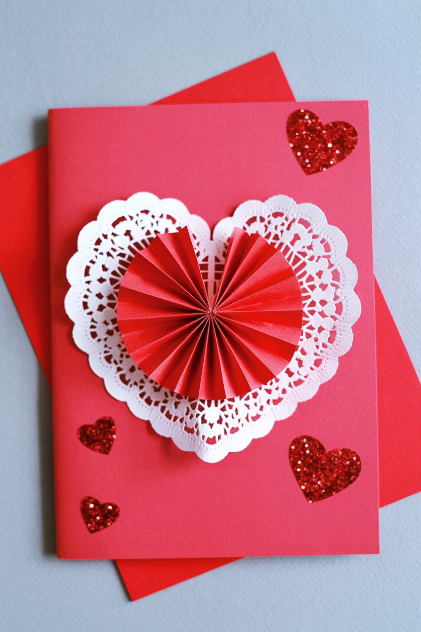 Doily Heart Craft - 25 Valentine's Day Cards for Grandparents