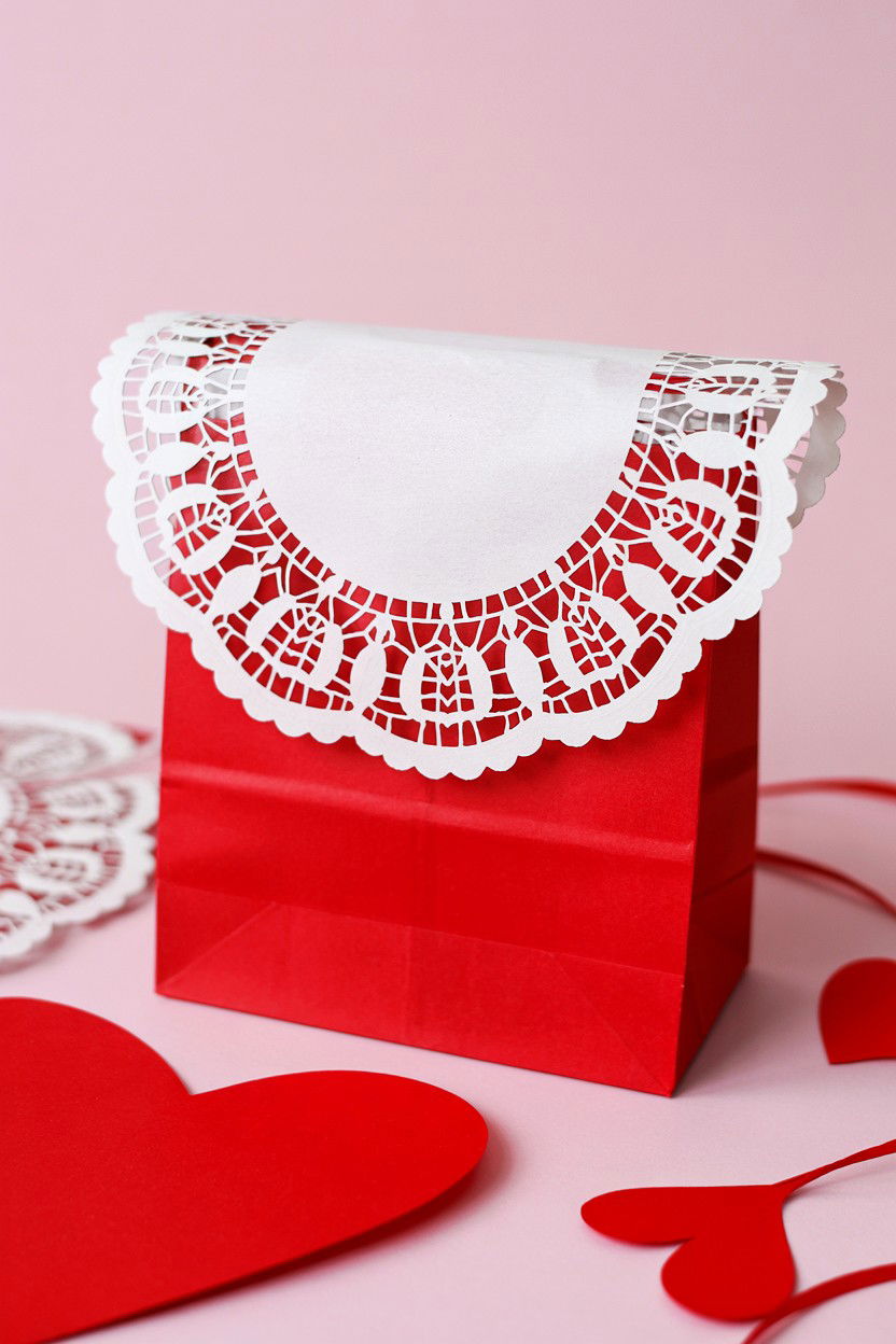 Doily Lace Bag - 25 Valentine's Day Treat Bag Ideas