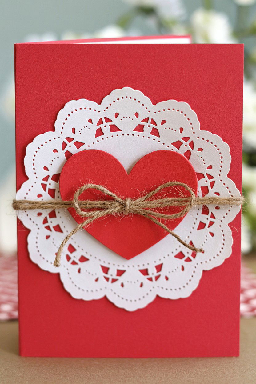 Doily Valentine Card - 25 Layered Valentine's Day Card Ideas