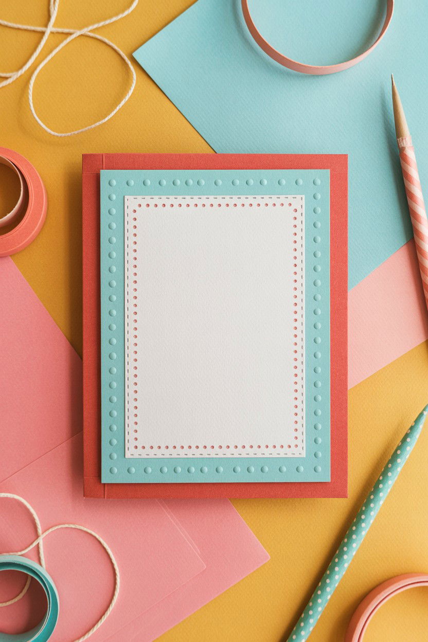 Dotted Border Card - 25 Minimalist Valentine's Day Card Ideas