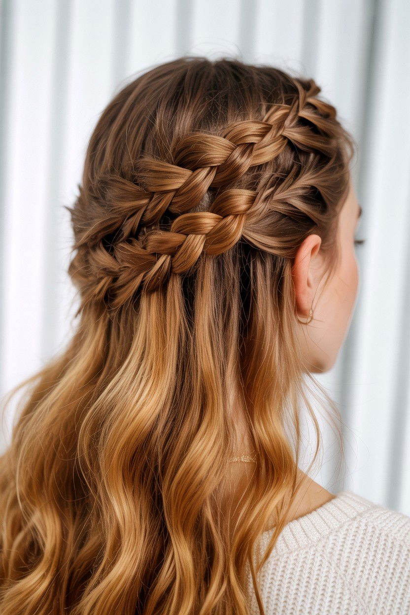 Double Crown Braid - 25 Valentine's Day Crown Braid Ideas