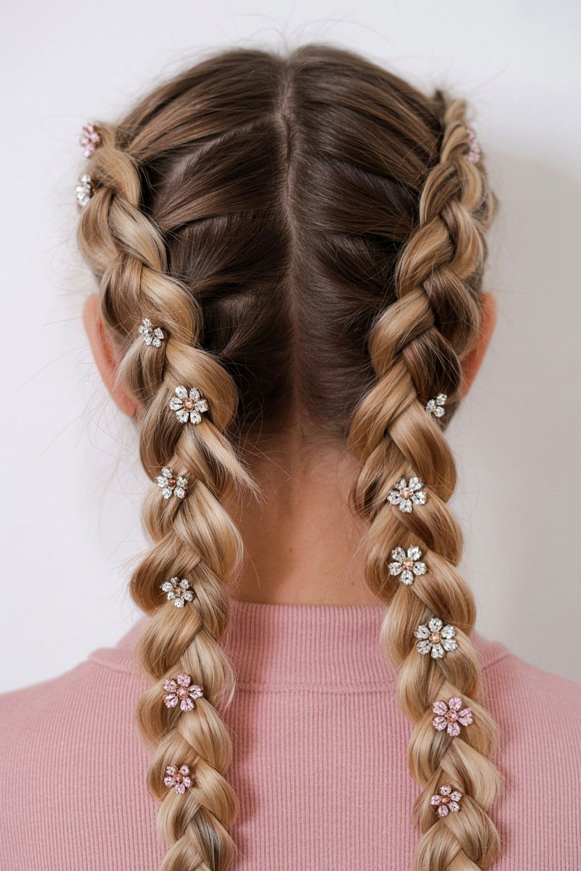 Double Dutch Braids - 25 Valentine's Day Braided Hairstyles