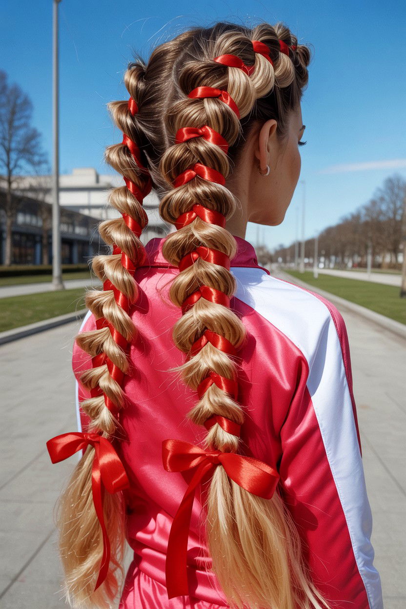 Double Dutch Braids - 25 Elegant Valentine's Day Hairstyles