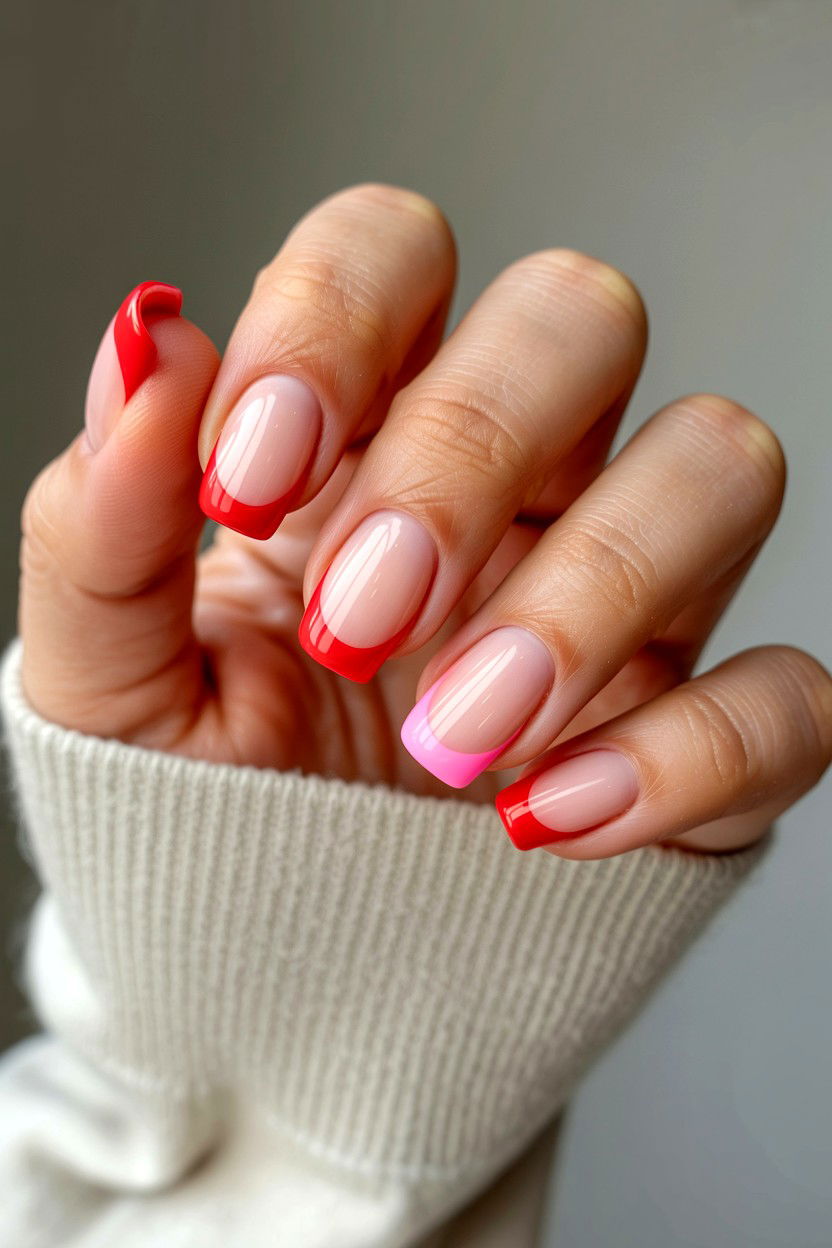 Double French Tip Nails - 25 Minimalist Valentine's Day Nails
