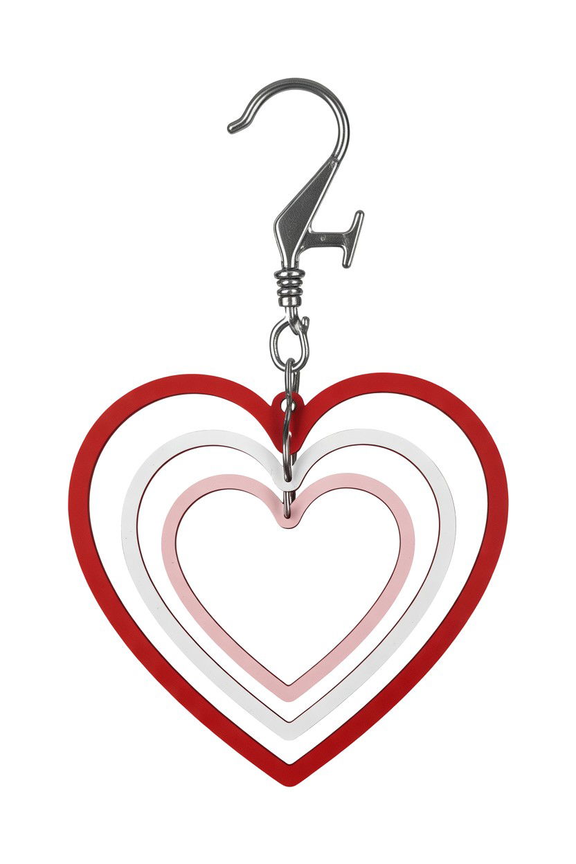 Double Heart Hanging Spinner - 25 Valentine's Day Wind Spinner Ideas