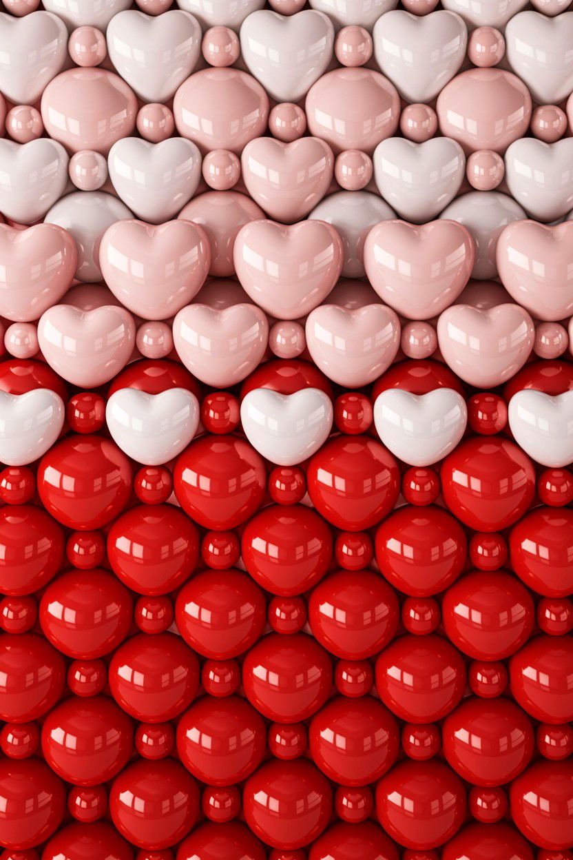 Double Layered Heart Balloon Wall - 25 Valentine's Day Balloon Wall Ideas